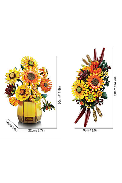 Choice1 L Sunflower Van Gogh Sunflowers 1328pcs Building Blocks with Vase, Ar...