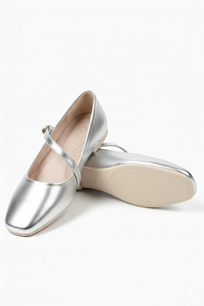Juuuj Silver Flexible Sole Comfortable Form Single Strap Accessory Detail Sui...