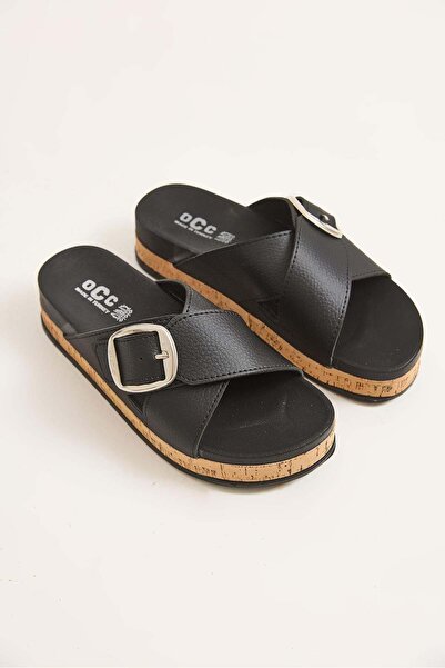 Juuuj Black Flexible Textured Lightweight Cross-Strapped Comfortable High-Sol...