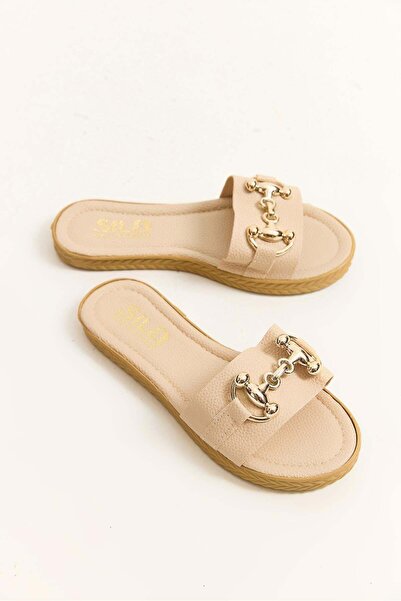 Juuuj Mink Light Flexible Textured Non-Slip Sole Thick Band Slippers with Met...