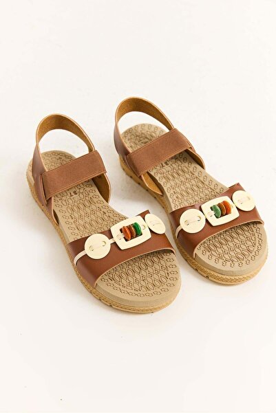 Juuuj Brown Flexible Non-Slip Sole Daily Sandals with Single Strap and Access...
