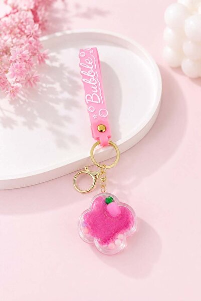 Juuuj Pink Durable Compact Compact Structure Cute Keychain with Bubble Figure...