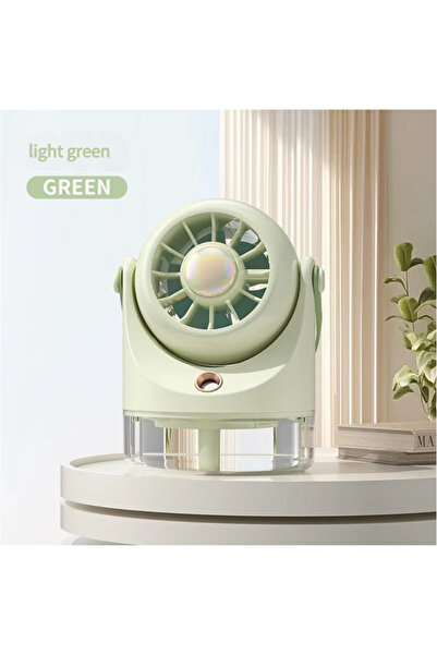 choice2 مروحة كهربائية صغيرة خضراء فاتحة MEET SUN قابلة للشحن عبر USB مع رذاذ...