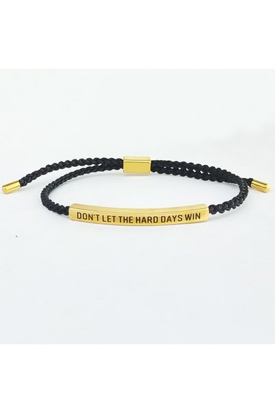 Choice gold-black Stainless Steel Adjustable Braided Lettering Bracelet "Don'...