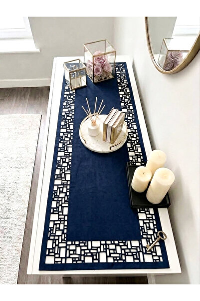 Ergüven Home Trkač od tamnoplave antilop tkanine 40x120 cm dužine konzole - g...