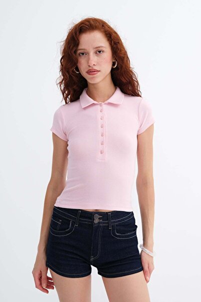 Addax Polo Yaka Düğmeli T-shirt P1886