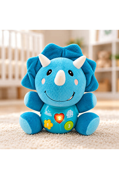 Salamandra Kids Dinozaur de pluș interactiv bebeluși cu melodii și activități...