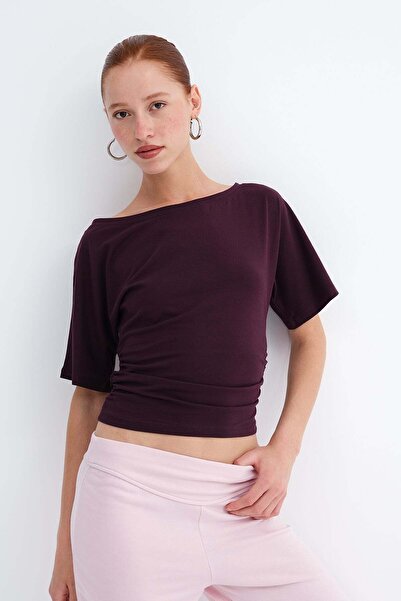 Addax Side Gathered T-Shirt P1913