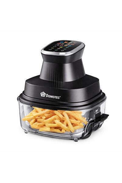 DOMOTEC Friteuză cu aer cald cu vas de sticlă — Panou tactil digital, 360 °  ...