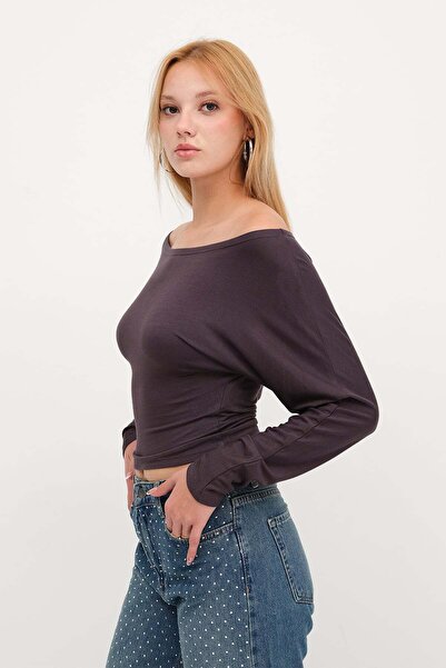 Addax Boat Neck Long Sleeve Blouse P1843