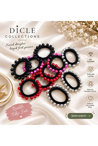 diclecollection 10Pcs Colorful Pearl Rubber Buckle Hair Rubber Band Hair Acce...
