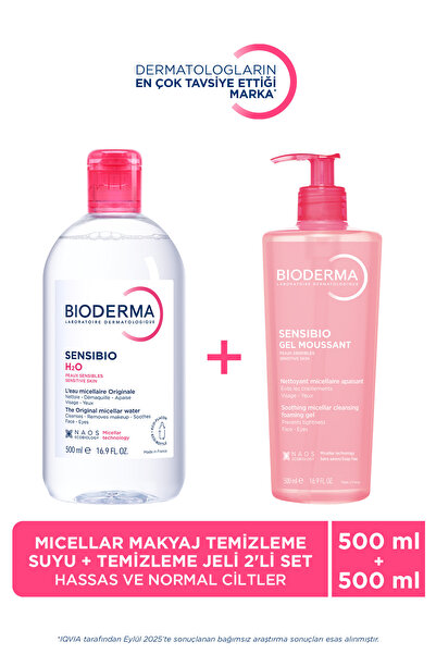 Bioderma Hassas ve Normal Ciltler 500 ml H2O Micellar Makyaj Temizleme Suyu &...