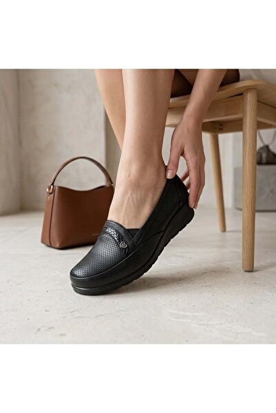 Kristal Fully Orthopedic Inside and Outside Genuine Leather Non-Slip Sole Wom...