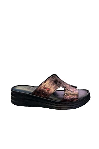 Kristal İrm.130 Full Orthopedic Leather Inside and Out Women's Stylish Slippers