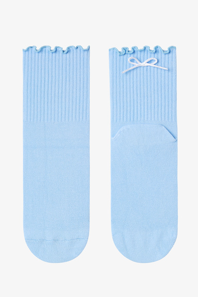 Penti Açık Mavi Ribbon Frill Soket Çorap