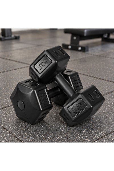 ECG SPOR 8KG X 2 ADET DAMBIL SETİ SİYAH