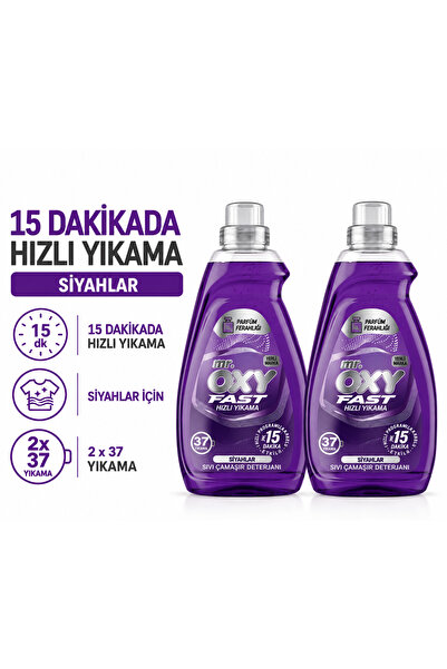 Mr.Oxy Mr. Oxy Fast Hızlı Yıkama Sıvı Çamaşır Deterjanı - Siyahlar İkili