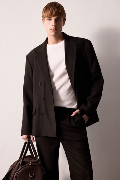 DeFacto Regular Fit Double-Breasted Blazer Jacket H5285Ax26Au