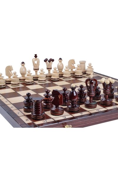 Sunrise Chess & Games Set de șah decorativ King's mic, cu inserție de alamă ș...