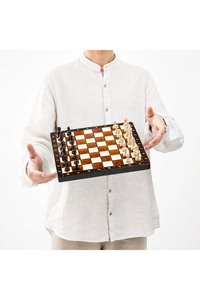 Sunrise Chess & Games Set de șah magnetic de călătorie - dimensiune mică, cu ...