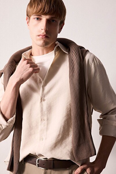 DeFacto Regular Fit Polo Collar Modal Long Sleeve Shirt H5254Ax26Au