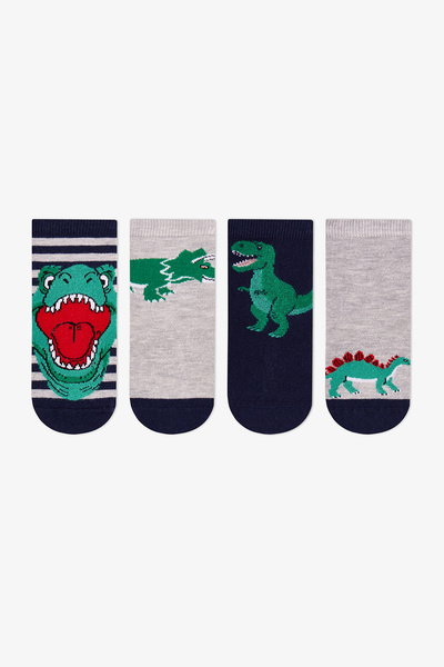 Penti Erkek Çocuk Dino Bite Pamuklu 4 Çift Soket Çorap