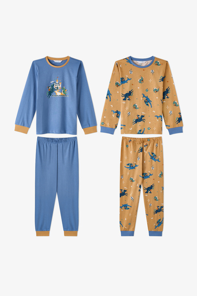Penti Erkek Çocuk Tiny Friends Adventure Pamuklu Uzun Kollu 2'li Pijama Takımı