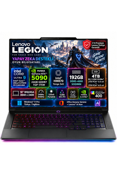 LENOVO Legion 9 18IAX10 Intel Core Ultra 9 275HX 192GB 2TB SSD RTX 5090 24GB ...