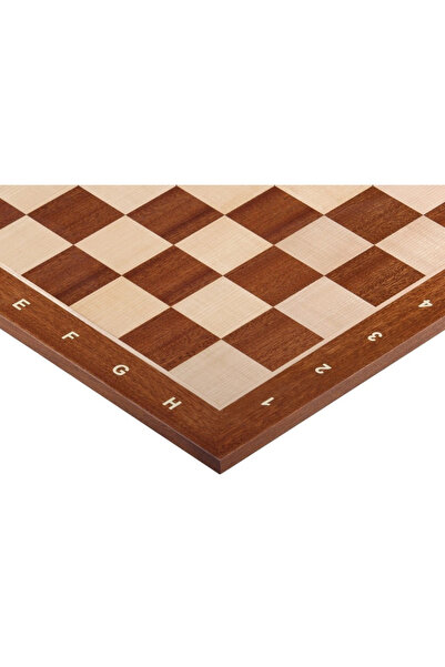Sunrise Chess & Games Tablă de șah mărimea nr. 4+ (cu notație), mahon/sicomor