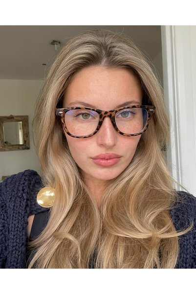 funeyes Modica Leopard Patterned Wayf Lightweight Blue Light Protection Glasses