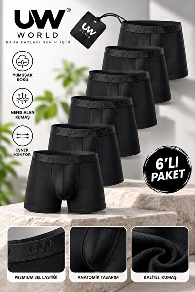 UNDERWORLD Muški set od 6 komada crnih bokserica od lycra pamuka premium kval...
