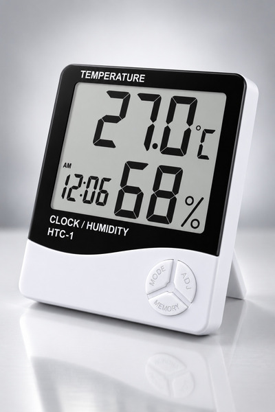 HTC Dijital Termometre Sıcaklık Ve Nem Ölçer Masa Saati Alarm Ev Bebek Çoçuk ...