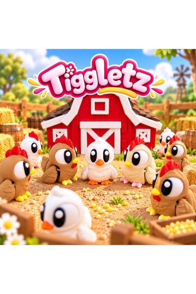 MİNİKOM TOYS Tiggletz Sevimli Çiftlik Tavukları 6'lı Çiftlik seti