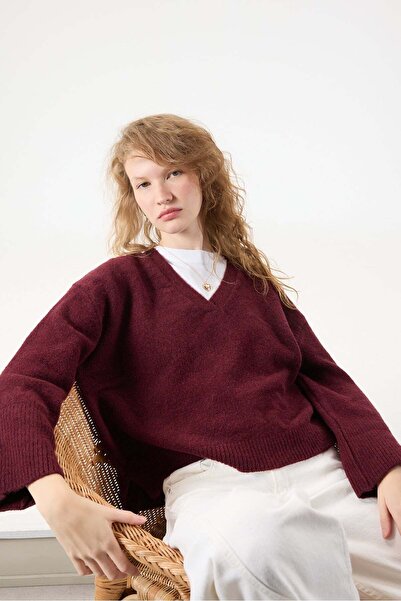 Addax V-Neck Knitwear Sweater K3379-A11