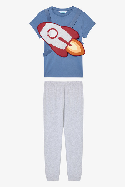 Penti Erkek Çocuk Rocket Çok Renkli Pijama Takımı