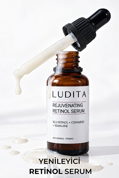 LUDITA Retinol Serum %0.3 – Kırışıklık Karşıtı & Yenileyici, Ceramide ve Squa...