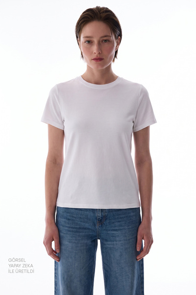 Penti Off-White Crew Neck Loose Modal T-Shirt