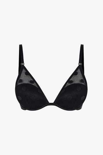 Penti Black Dot Mesh Push up Support Bra