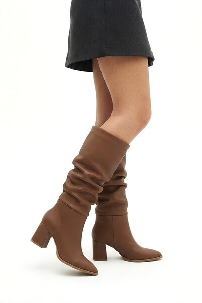 Zerenyus Pitay Premium Bellows Mink Thick Heeled Boots