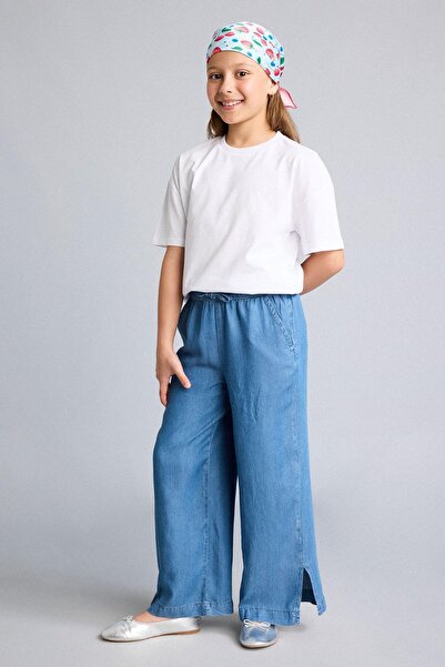 DeFacto Culotte Fit Comfortable and Airy Short Wide Leg Jean Pants Girls G0252A826Sm