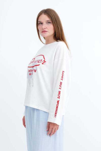 Addax Baskılı Uzun Kollu T-shirt B10763