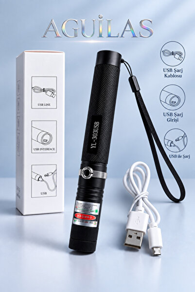 AGUILAS Green Laser Pointer Şarjlı Güçlü Yeşil Lazer Metal Kasa