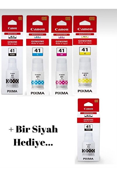 Canon Gı-41 G1430 G2470 G3470 G4470 Orijinal 1 Set 4 Renk+1 Siyah Mürekkep