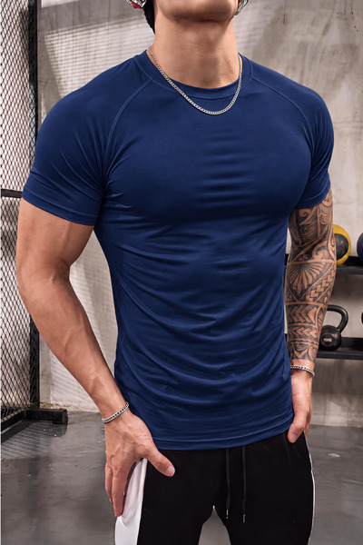 GENIUS STORE Tricou sport de compresie pentru bărbați, din material Diver Fab...