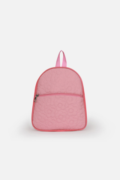 ICONE BAG Parachute Fabric Flower Quilted Backpack with Faux Detail, Pink Gir...