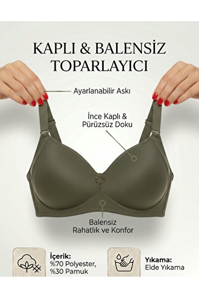 Ebru Covered Underwireless Push up Bra