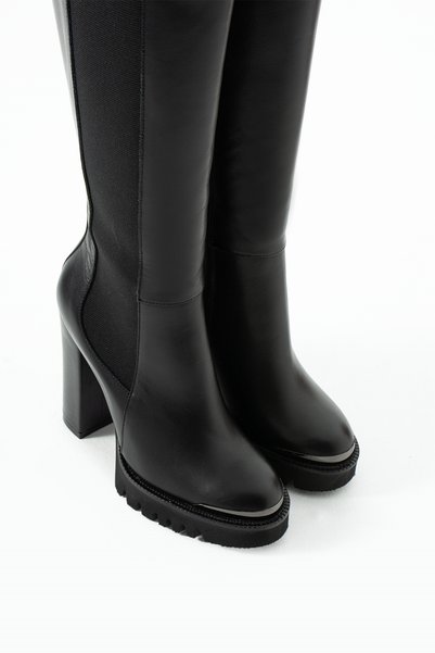 FOLLİNİ Women's Genuine Leather Boots Black
