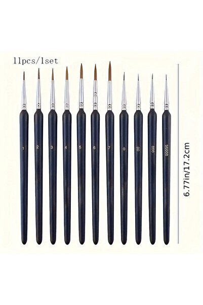 Choice Black 11pcs 11Pcs Premium Miniature Fine Detail Paint Brushes Set Mini...
