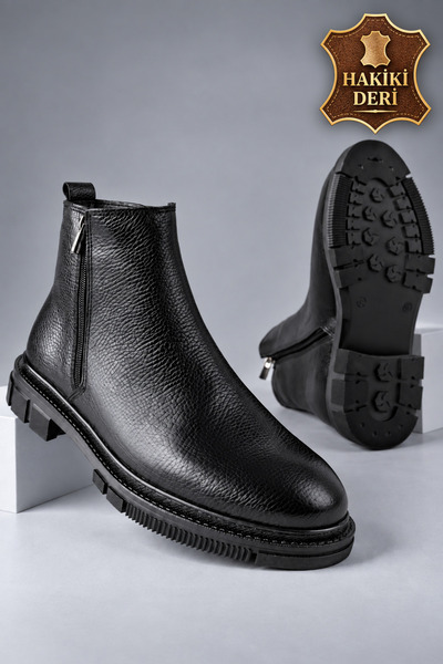 MY GROSS SHOES Chelsea Hakiki Deri Çift Fermuarlı Su&soğuha Dayanıklı Garanti...