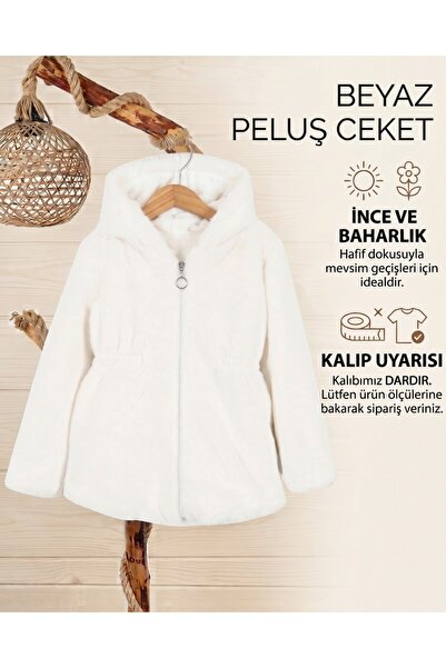 Ege Bebek Girl's Lined Plush Hooded Coat (Ages 6-15)